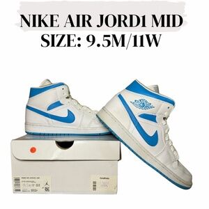 Size 9.5M 11W - Air Jordan 1 Mid University Blue
